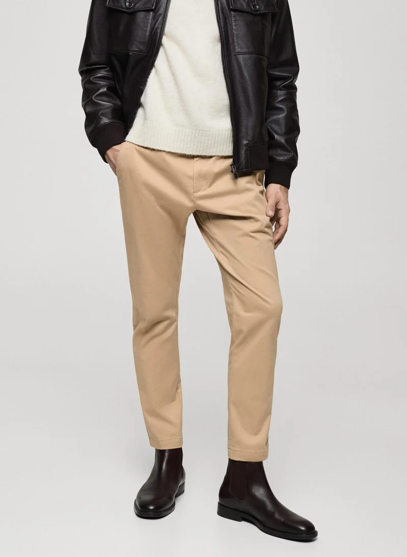 Mango Man prato cropped tapered chino trousers